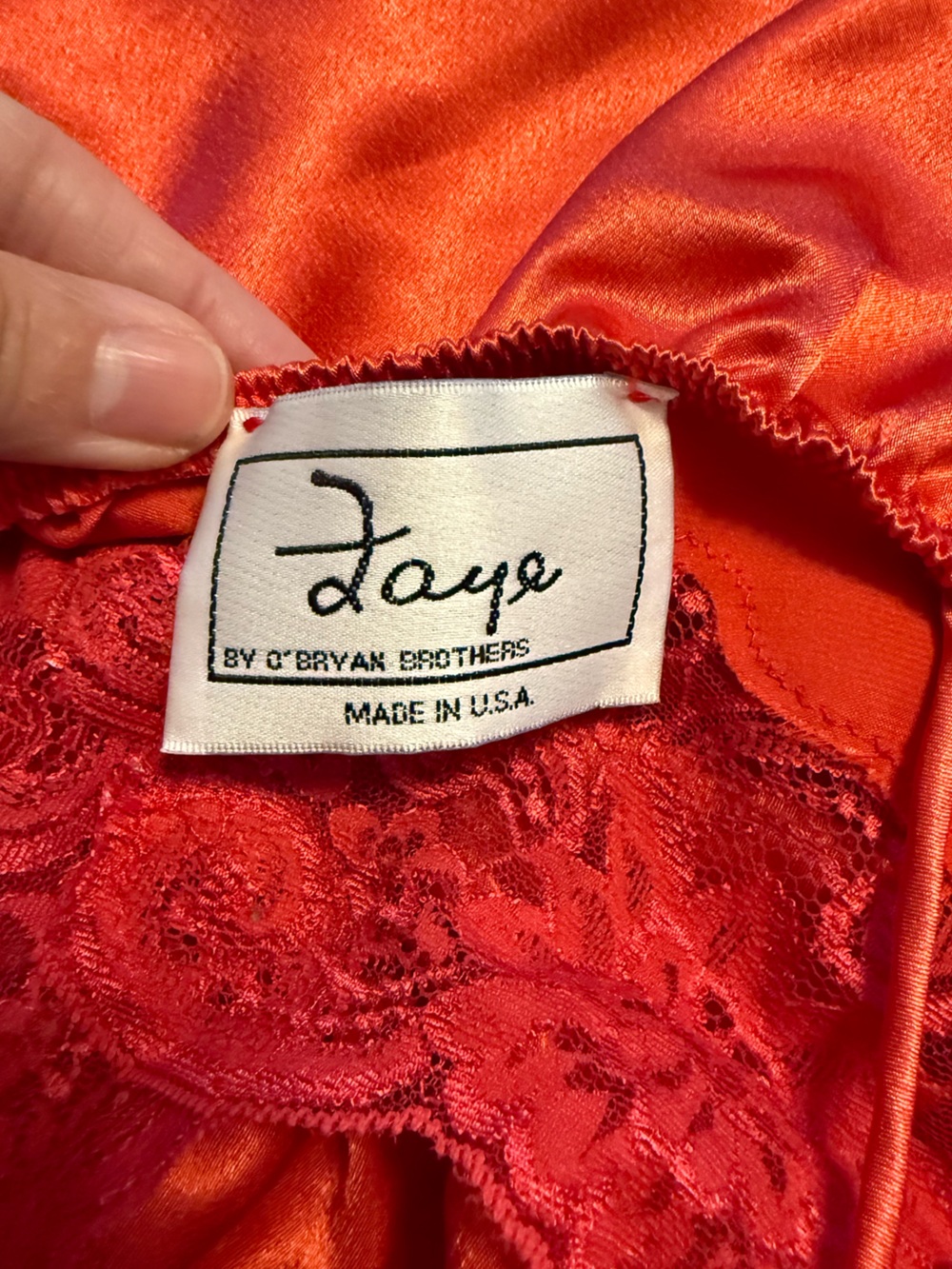 Vintage Faye red night gown dress Old Hollywood. L - Picture 3 of 10